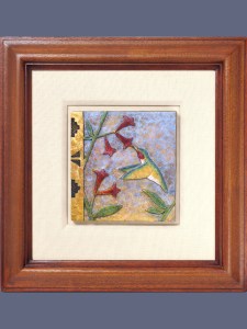 Male Hummingbird Bronze Plaque by Joe Cajero