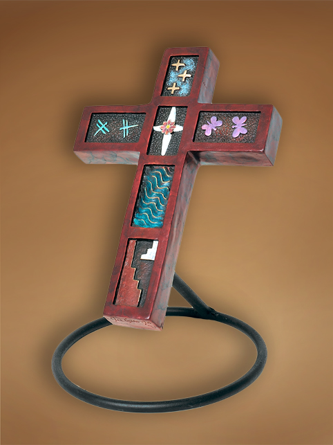 Bronze cross by Joe Cajero